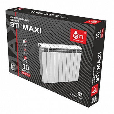 Биметаллический радиатор STI MAXI 500/100 10 сек.
