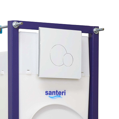 Подвесной унитаз Santeri Альфа комфорт ПЭК (инсталляция, сиденье SoftClose, белая кнопка)
